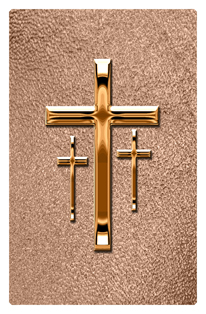 DF35T 517 CP SH BZ Copper 3 Crosses Shimmer Bronze Background